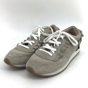 NEW Kate Spade Taupe Fariah Ruffle Trim Sneaker